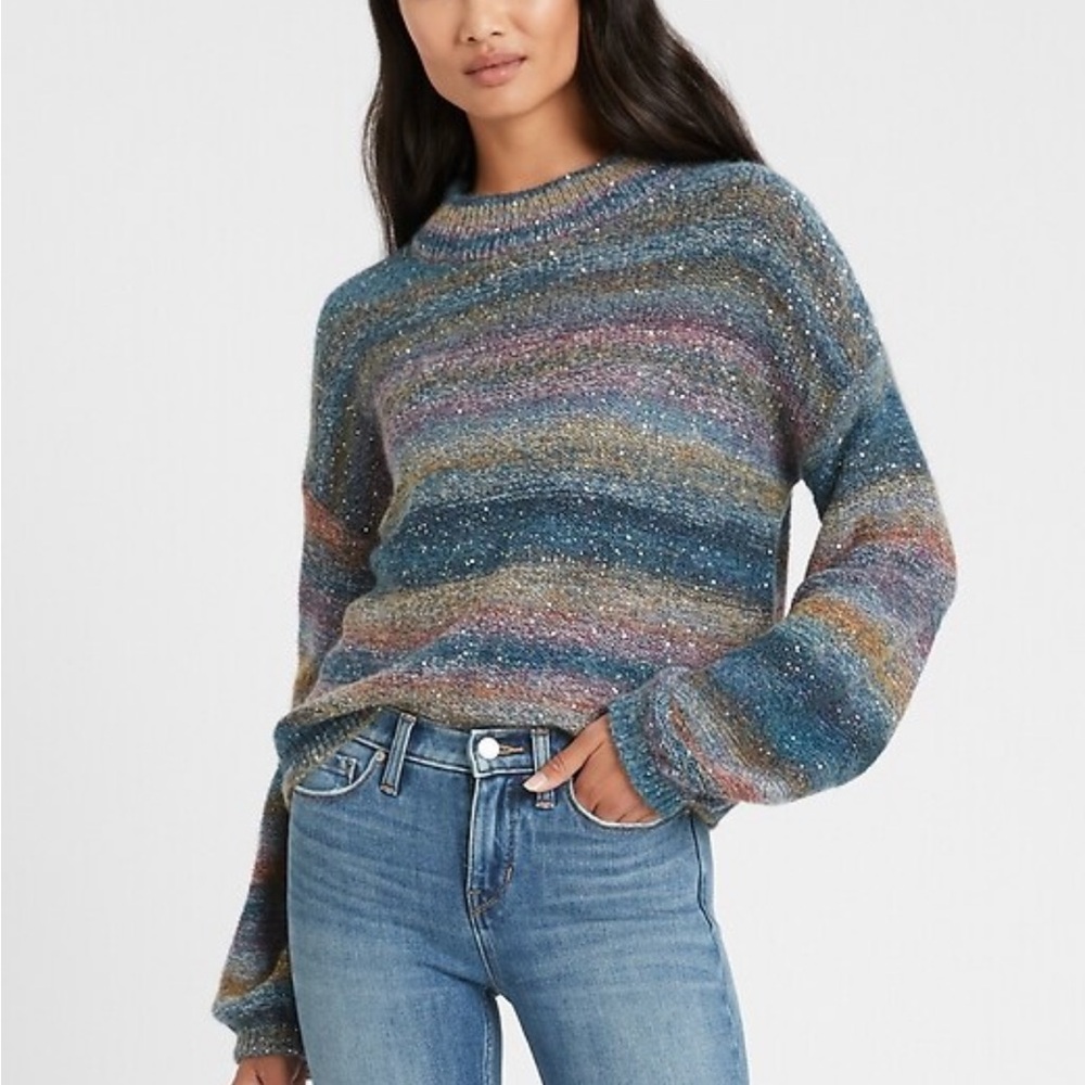 Banana Republic Ombré Sequined Cropped Sweater NWT